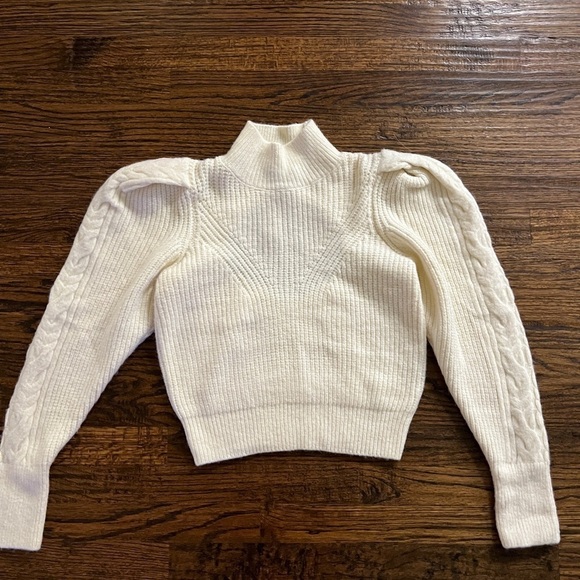 Express off white chunky cable knit sweater size s - Picture 1 of 7